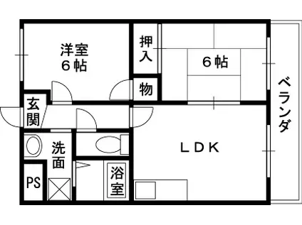 メゾン山下(2LDK/3階)の間取り写真