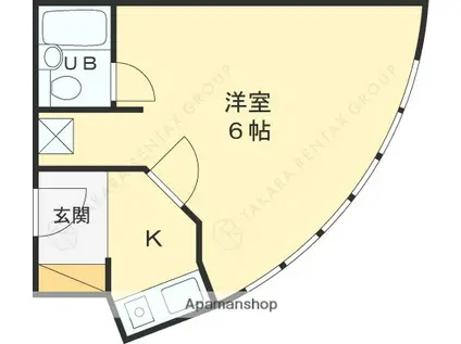 キャッスル甲子園(1K/3階)の間取り写真
