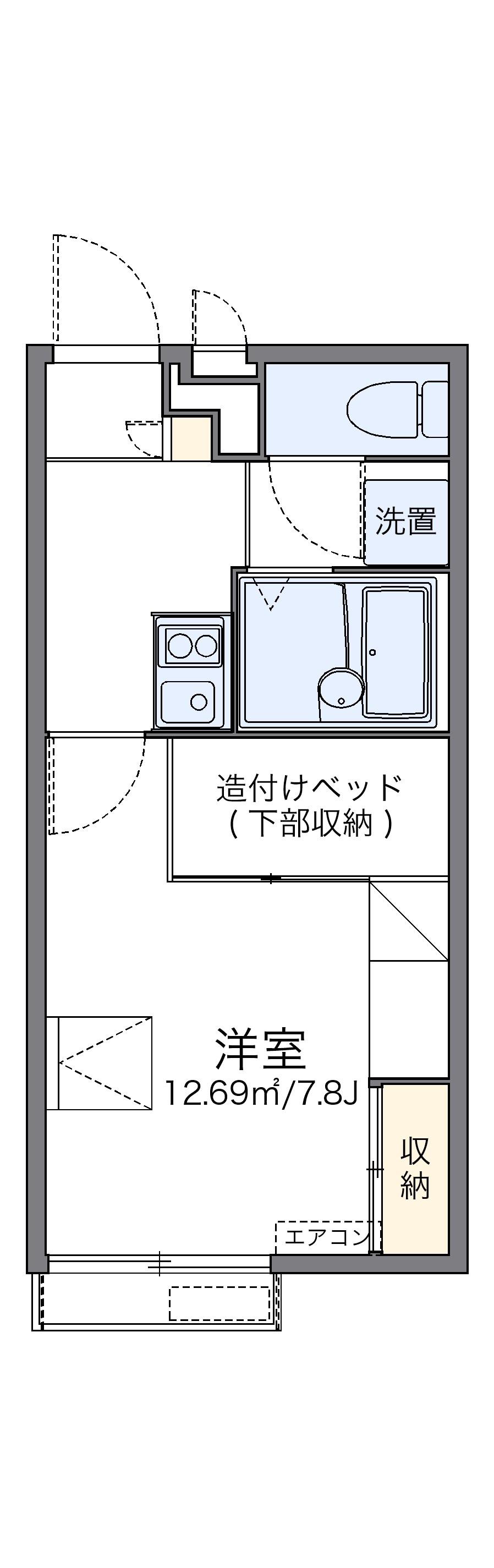 レオパレステイルザウエスト(1K/2階)の間取り写真