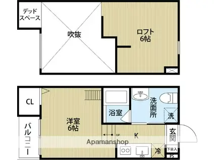 リッツハウス(1K/1階)の間取り写真