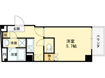 CHANCE八尾本町(1K/6階)の間取り写真