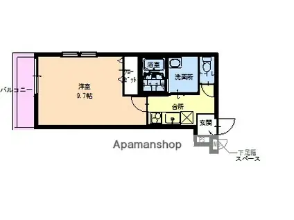 フジパレスヴィレッジ白鷺(1K/2階)の間取り写真