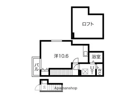 あんしん土師町08-1016(ワンルーム/2階)の間取り写真