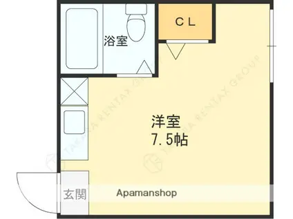 ヴィラ若江(ワンルーム/2階)の間取り写真