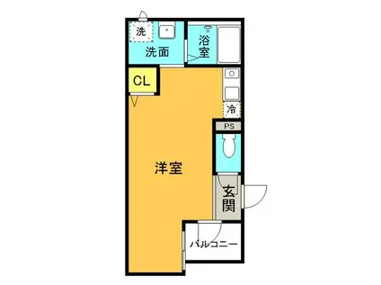 SOLE(1K/3階)の間取り写真