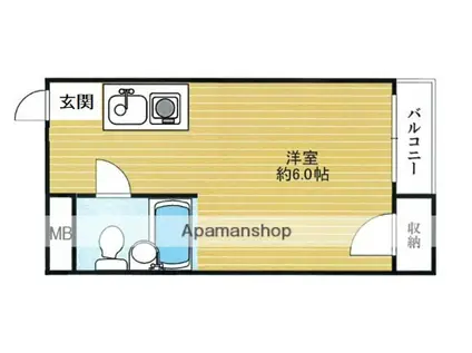 ラフィーネ3号館(ワンルーム/1階)の間取り写真