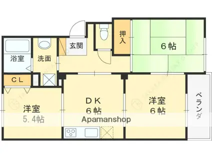 ハイツ藤原Ⅲ(3DK/3階)の間取り写真