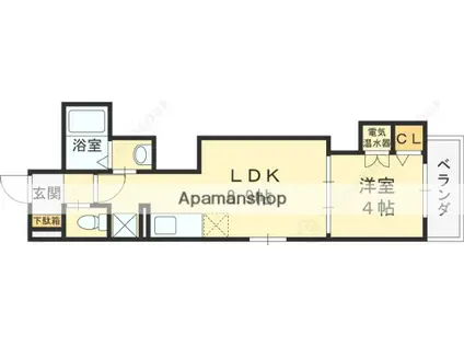 ドゥ・エグレット(1LDK/2階)の間取り写真
