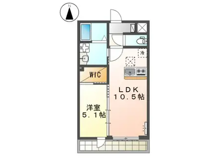 シェトワはつしば(1LDK/1階)の間取り写真