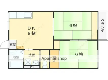 新上野ハイツ(2DK/2階)の間取り写真