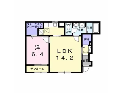 フロリア(1LDK/1階)の間取り写真