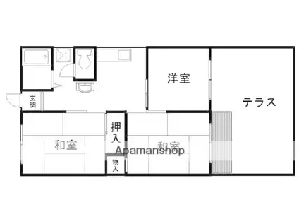 フラッツ池崎(2LDK/1階)の間取り写真