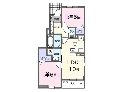 ステーション大美野(2LDK/1階)の間取り写真