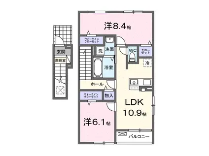 ステーション大美野(2LDK/2階)の間取り写真