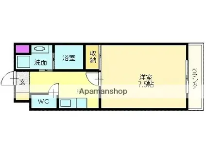 COURT AREST(1K/5階)の間取り写真