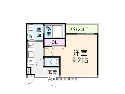 フジパレス初芝駅南ウエスト(1K/2階)の間取り写真