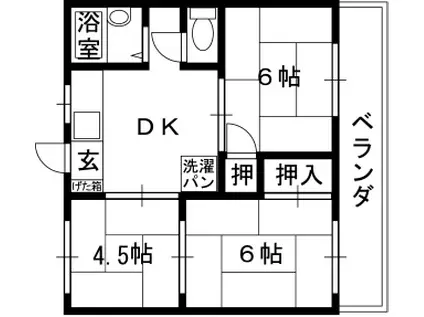 宮脇ハイツ(3DK/2階)の間取り写真