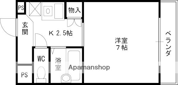 フルーリ深井(1K/3階)の間取り写真