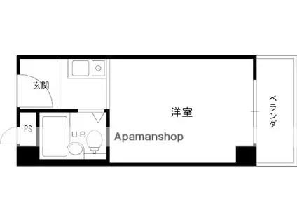 昌栄マンション(ワンルーム/2階)の間取り写真