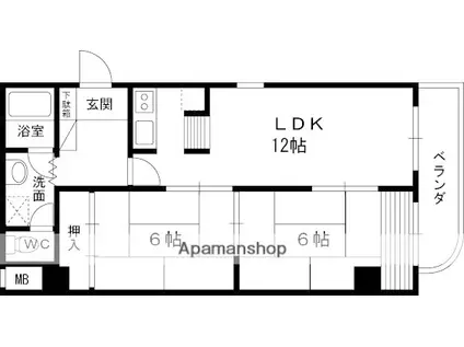 ラポール百舌鳥(2LDK/3階)の間取り写真