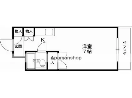 サニーハイツ(ワンルーム/3階)の間取り写真