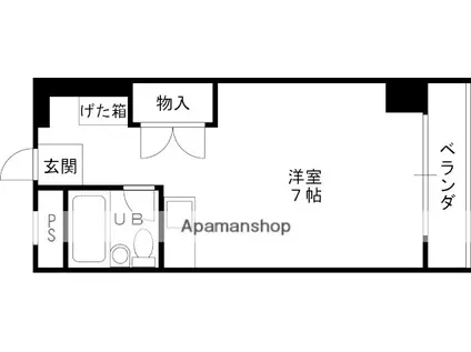 KEマンション(ワンルーム/2階)の間取り写真