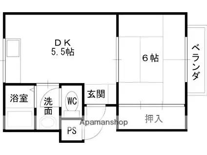 Mプラザ津田駅前5番館(1DK/1階)の間取り写真