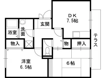 グリーンハウス新伊丹(2DK/1階)の間取り写真