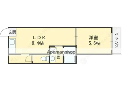 ナカジョウマンション(1LDK/2階)の間取り写真