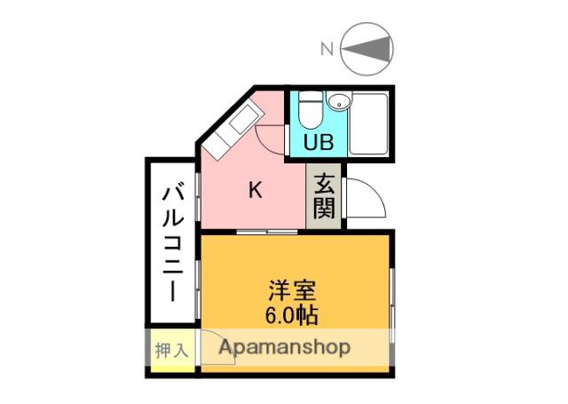 明輝春日マンション(1K/2階)の間取り写真