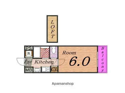 エステムコート大阪城前・OBPリバーフロント(1K/8階)の間取り写真