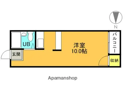 コンフォート津田(ワンルーム/2階)の間取り写真