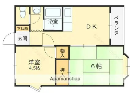 野村マンション(2DK/2階)の間取り写真
