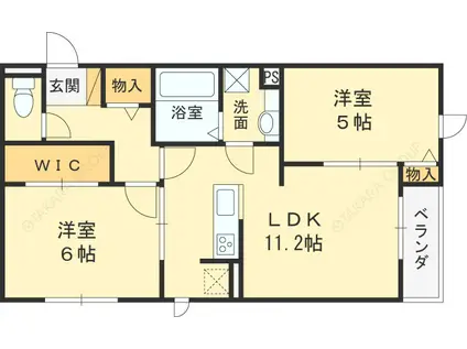 セジュール魚崎(2LDK/1階)の間取り写真