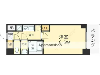 サムティ大阪GRAND イースト(1K/10階)の間取り写真