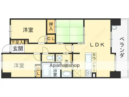 レジディア都島Ⅱ(3LDK/2階)の間取り写真