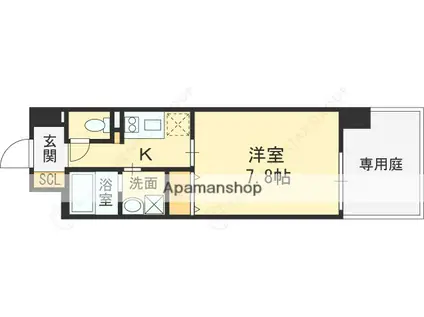 S-FORT都島内代(1K/1階)の間取り写真