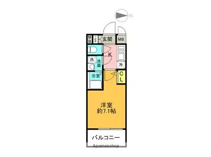 エスリード京橋アミュゼ(1K/8階)の間取り写真