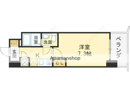 セレニテ京橋クレア(1K/3階)の間取り写真