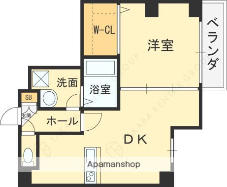 フェブライオ都島本通(1DK/6階)の間取り写真