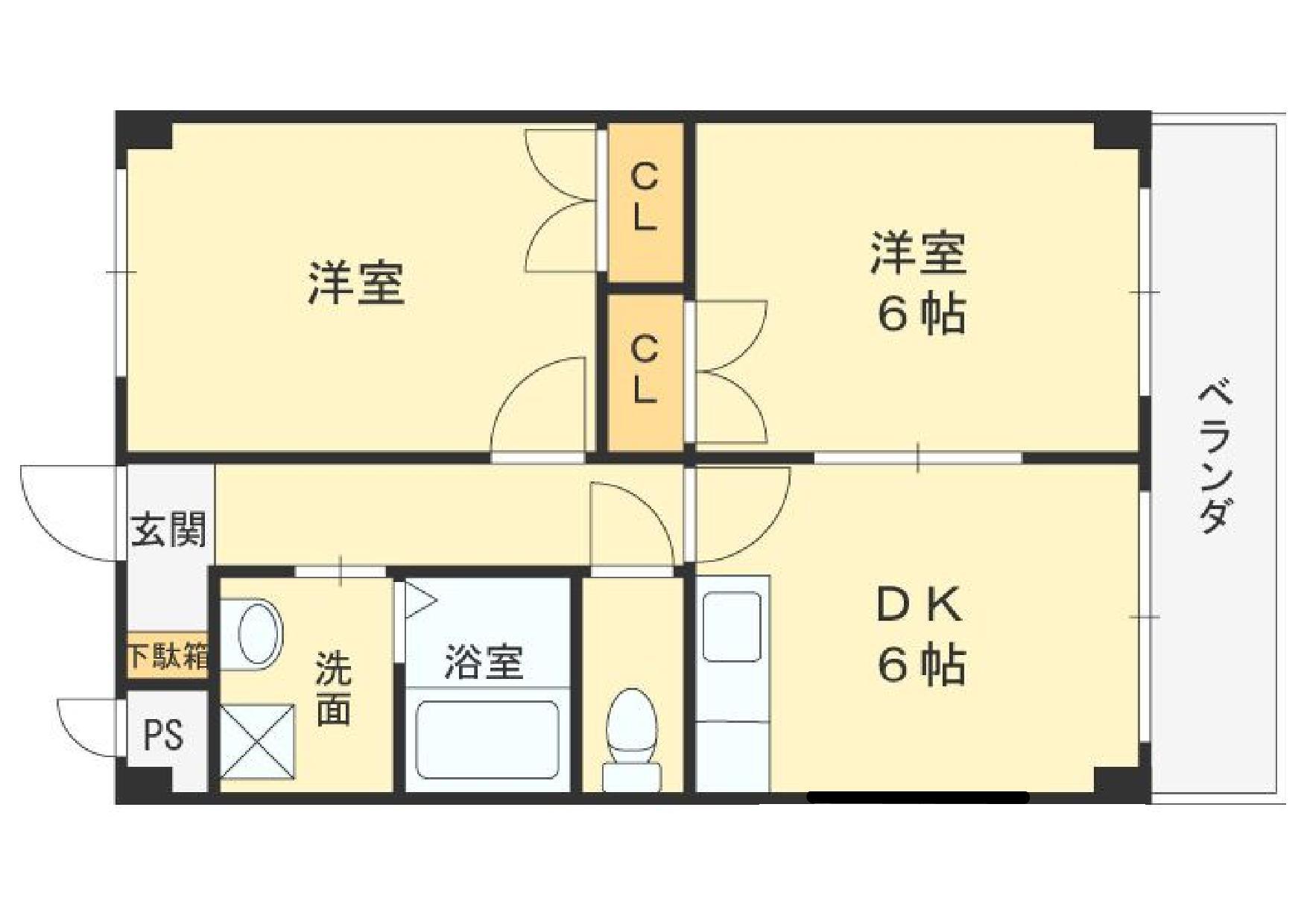 Mプラザ城東六番館(2DK/9階)の間取り写真