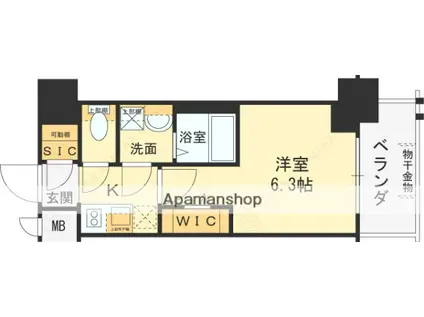 ファーストフィオーレ京橋ブレイニー(1K/4階)の間取り写真