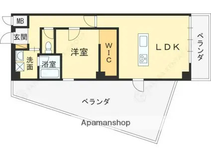 リブウッド大阪城(1LDK/5階)の間取り写真