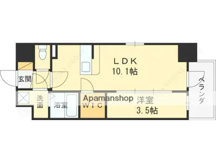 ワールドアイ都島高倉町(1LDK/10階)の間取り写真