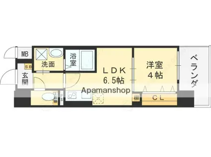 エグゼ大阪CITYオースティン(1DK/12階)の間取り写真