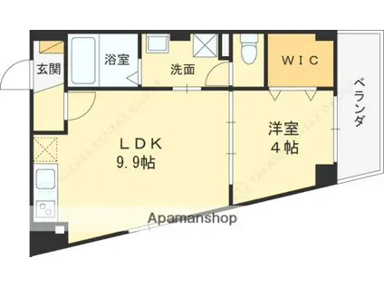 アルカンシェルコート緑橋(1LDK/2階)の間取り写真