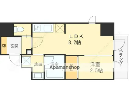 ナットレジデンス都島本通(1LDK/4階)の間取り写真
