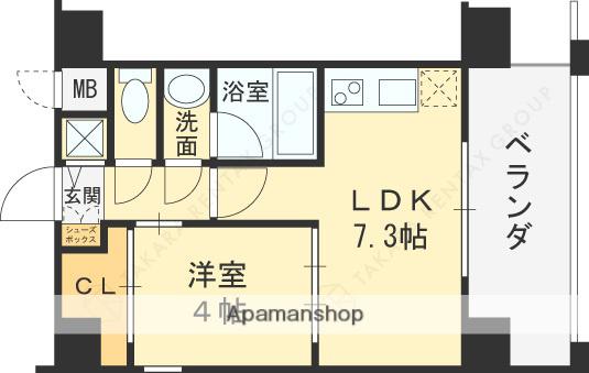 メトロ守口(1DK/7階)の間取り写真