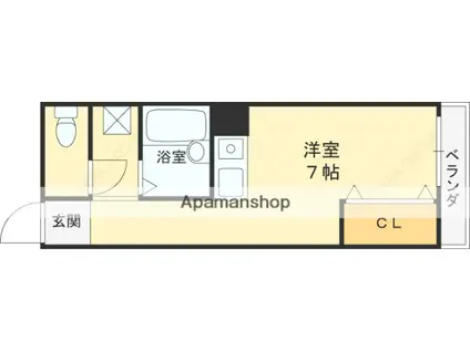 アリタマンション京橋(ワンルーム/2階)の間取り写真