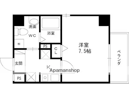 ラ・フォーレ都島本通2(1K/5階)の間取り写真